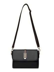 Túi đeo vai đa năng màu trơn thời trang, nhẹ và dễ mang theo, phù hợp cho công việc và giải trí. Túi đeo chéo nắp gập màu tương phản tối giản kiểu retro, phù hợp cho nữ sinh viên đại học và nhân viên văn phòng, lý tưởng cho văn phòng, trường đại học, công việc, kinh doanh, đi lại, hoạt động ngoài trời, du lịch và dã ngoại. - màu đen - Xem 9