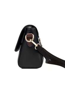 Túi đeo vai đa năng màu trơn thời trang, nhẹ và dễ mang theo, phù hợp cho công việc và giải trí. Túi đeo chéo nắp gập màu tương phản tối giản kiểu retro, phù hợp cho nữ sinh viên đại học và nhân viên văn phòng, lý tưởng cho văn phòng, trường đại học, công việc, kinh doanh, đi lại, hoạt động ngoài trời, du lịch và dã ngoại. - màu đen - Xem 8