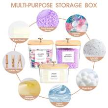 3 Packs Laundry Room Organization Storage Containers, Plastic Clear Laundry Pods Container & Dryer Sheet Holder Jars With Lids, Scoops & Labels For Detergent, Powder, Dryer Balls, Beads - Multicolor - View 4