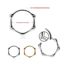 16G/18G Bambus Gelenk Edelstahl Helix Ohrringe, Conch Piercing Schmuck & Scharnier-segmentierte Lippenzinge für Damen und Herren | vielseitige unisex Körperschmuck Accessoires mit glatter Oberfläche