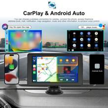 7" Apple Carplay Portable Car Stereo And Android Auto,Carplay Screen For Car Radio With Bluetooth Handsfree, 7'' Touch Screen With Phone Link/FM/AUX - Black - View 4