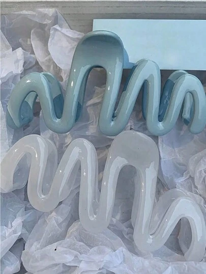 1/2pcs Frozen-Colored Wavy Clamp Jaw Clips For Bun Updo, Hairpin Summer, Hair Accessories Hair Tools, Beauty Accessories, Curly Hair Accessory, Fall, Travel, Hair Tools, Accessories Women, Hair Stuff, Fall, Hair Tools, Beauty Accessories, Travel, Gifts Hair Stuff, Stocking Stuffers, Stocking Fillers, Stocking Stuffers Stocking Fillers Women, Stocking Stuffers For Adults, Stocking Fillers For Adult, Hair Stuff, Coming-Of-Age Hair Accessory, Gift Ideas Beauty Stocking Fillers, Gifts For Women Beach Hair Clips Elegant Claw Clips