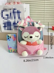 兒童包卡通鹿裝飾撞色 - 彩色 - 查看 3