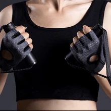 1 双健身手套，黑色骑行手套，运动半指手套防滑运动手套，举重无指健身房运动手套，男士和女士防老茧必备健身手套