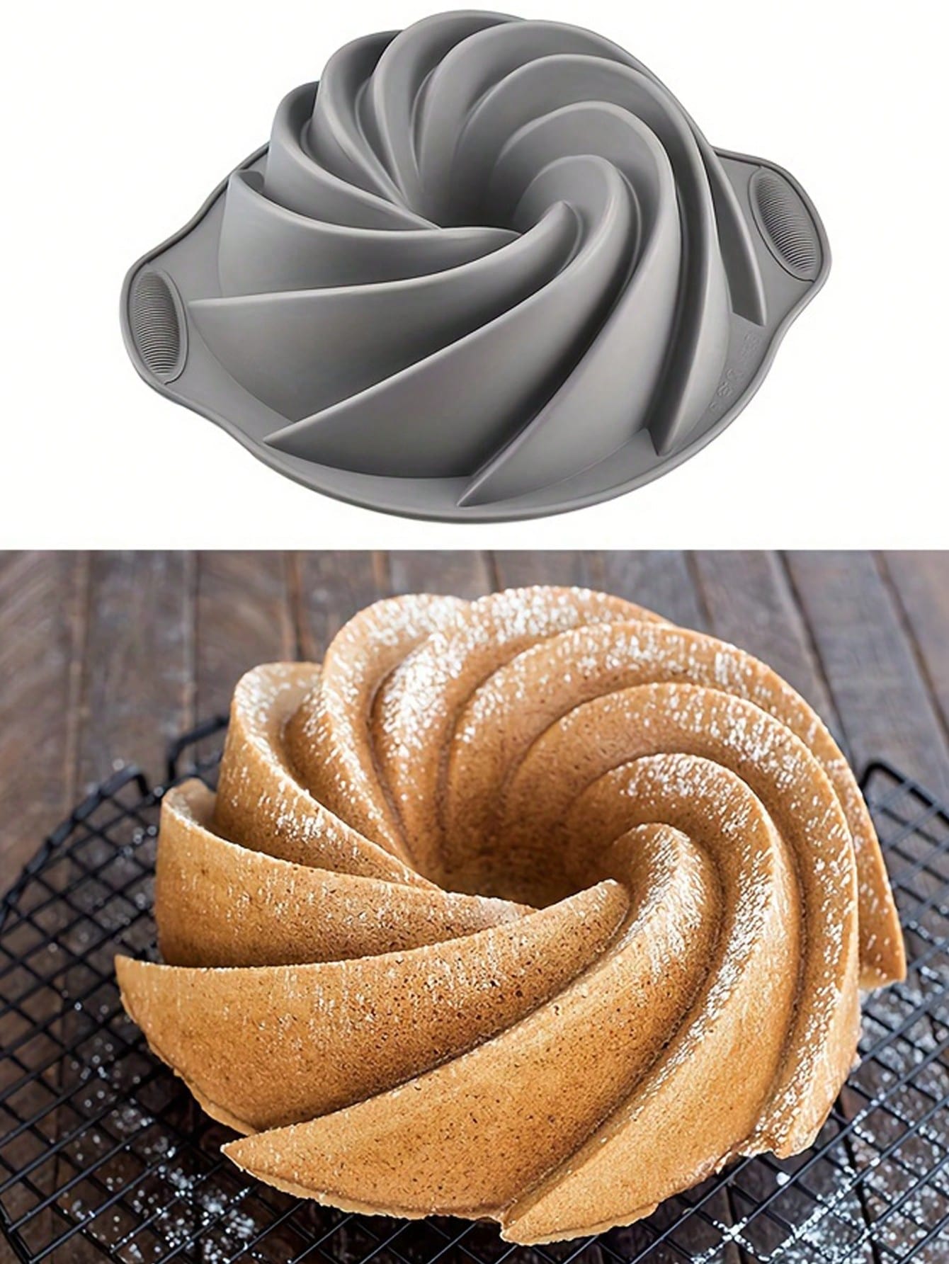 قالب كيك بأنبوبة مموجة قديم ذو قطع خاصة ، أداة خبز...