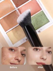 MAANGE 2pcs Soft Makeup Brush Set, Protable Smudge Cosmetic Brush Makeup Brush With Foundation Brush Blush Brush Loose Powder Brush Eye Shadow Brush Contour Brush Concealer Brush Makeup Tools Gift For Women & Girl Travel Makeup Brush - 黑色 - 查看 10
