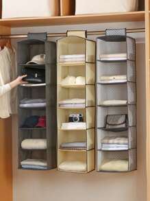 1 件装无纺布多层可折叠悬挂式收纳袋，用于衣服、鞋子、防尘整理装饰品秋季装饰节日装饰房间装饰家居装饰秋季装饰卧室装饰收纳袋衣柜收纳袋宿舍必需品衣服收纳袋学校 - 彩色 - 查看 4