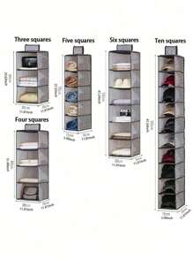 1 件装无纺布多层可折叠悬挂式收纳袋，用于衣服、鞋子、防尘整理装饰品秋季装饰节日装饰房间装饰家居装饰秋季装饰卧室装饰收纳袋衣柜收纳袋宿舍必需品衣服收纳袋学校 - 彩色 - 查看 6