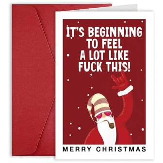 1PC.Funny Christmas Card Joke Gift For Your Family And Friends, Naughty Christmas Gift Card For Family Friends
