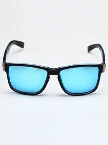 1 副男女通用方形时尚眼镜，适合日常佩戴、运动、骑自行车、驾驶、所有季节 - 藍色 - 查看 3