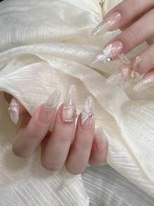 50件混色丝带美甲装饰，3D日式黑红蕾丝蝴蝶结美甲装饰，DIY美甲配件，美甲饰品，美甲用品 - 彩色 - 查看 5