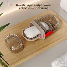 1PCĐĩa đựng xà phòng du lịch Đĩa đựng xà phòng sáng tạo có nắp đậy kín, thoát nước, đĩa đựng xà phòng di động cho chuyến công tác - Nhiều màu - Xem 6