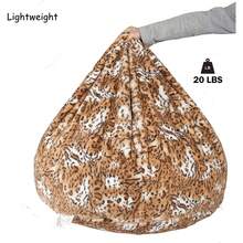 Luxurious Leopard Print Bean Bag Chair For Lounging, Reading, And Gaming