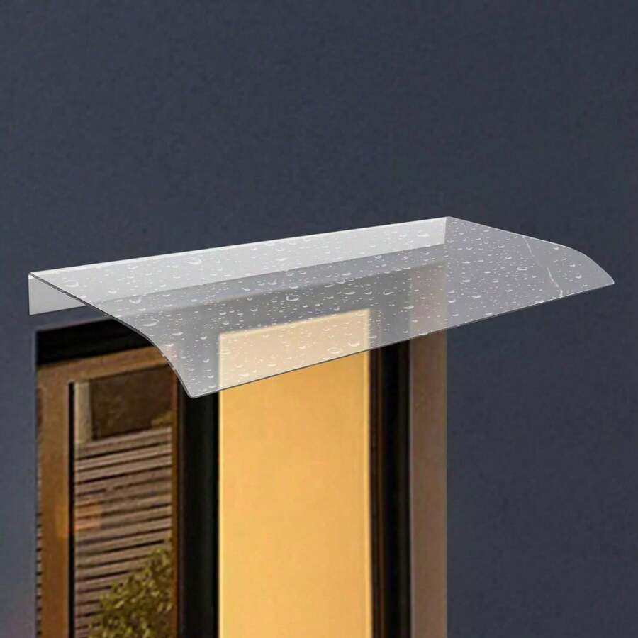 ZhdnBhnos Clear Front Door Awning Canopy Roof Porch Shelter UV Rain