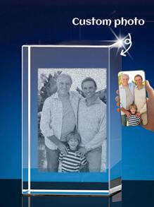 个性化3D水晶照片，捕捉难忘瞬间，可定制水晶照片，激光雕刻玻璃立方体，情侣、女友、男友、毕业季的理想礼物，独一无二