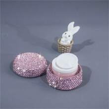 1pc Portable Cosmetic Travel Container With Refillable Cosmetic Jar Container, Inlaid With White Rhinestones, Suitable For Skin Care With Lotion And Cream Leakproof, Suitable For Travel, Drawer, Dressing Table, With Refillable Cosmetic Jar Container, Must-Have Gift For Him/Her During Festivals