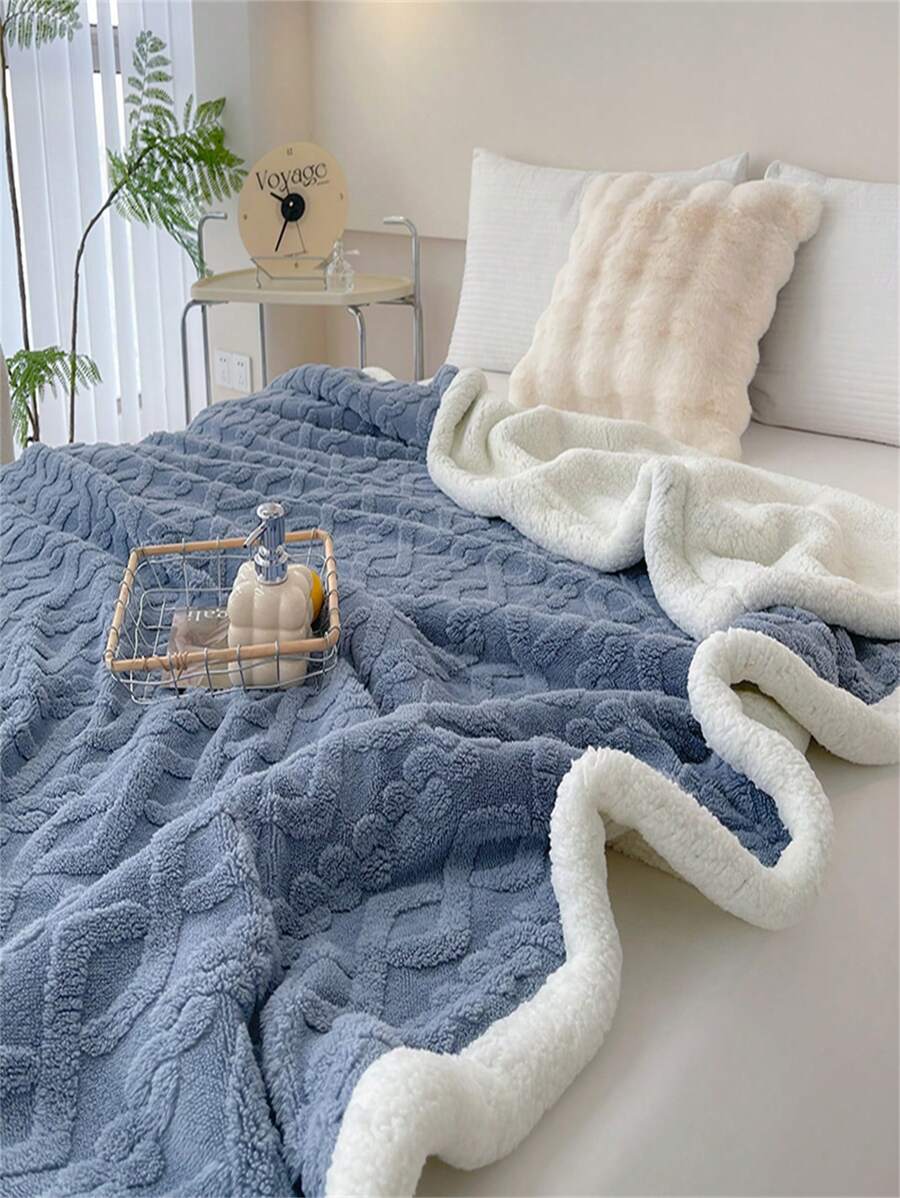 1 pieza Manta de Sherpa bohemia de jacquard, manta de felpa súper suave y acogedora para Halloween, Navidad, todas las estaciones, adecuada para cama, sofá, sala de estar, dormitorio, decoración, aire acondicionado de verano