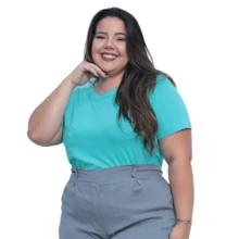 Women's Blouse Viscolycra Mesh T-Shirt Baby Look Plus Size T-Shirt - màu xanh lá - Xem 5