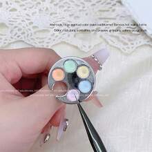 1 件迷你指甲油调色板，带可爱圆圈/足迹设计，混合颜色 UV 凝胶绘画调色板美甲工具 - 彩色 - 查看 5