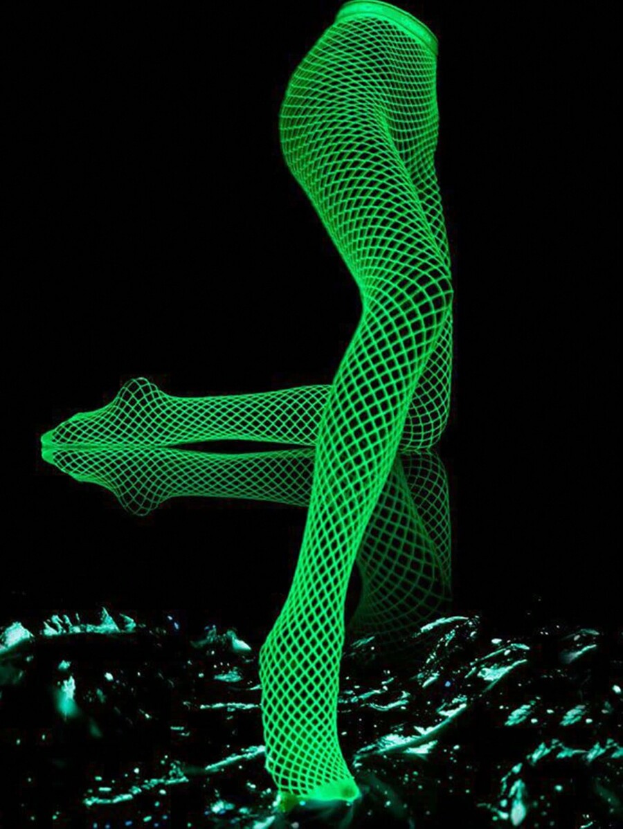 Trending Glow In The Dark Hosiery, Slim Fit Sheer White GlowIn