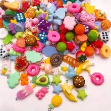 Mixed 10/20pcs Random Styles Colorful Resin Cute Imitation Animal Fruit Food Series Charms DIY Handmade Pendants For Necklace Bracelets Earrings Jewelry Making Findings