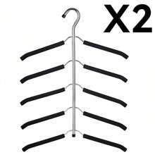 Multifunctional Clothes Hanger, Traceless Sponge Hanger, 360 Degree Rotating Clothes Hanging Rack, Multi-Layer Space-Saving Clothes Support, T-Shirt Drying Rack, Wardrobe Organizer, Bedroom Dorm Accessories, Storage And Organization Decorations Decor Festival Decor Room Decor Home Decor Decor Bedroom Decor Dress Pants Shoes Jeans Boots Skirt,Spring,Minimalist,Summer Tops - Black - View 12
