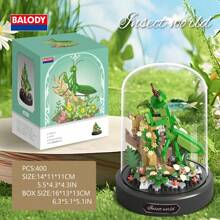 1pc Novo conjunto de presente de flores românticas - Conjunto de blocos de construção de capa de flor de hibisco champanhe, conjunto de decoração de quadro de mensagens de flores eternas românticas florescentes, capa de flor de animal, capa de flor de Natal, dia dos namorados, dia do professor, presente de aniversário