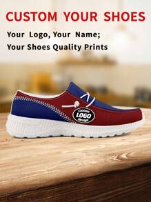 1 Pair New York Baseball Name Custom Loafer Shoes, Personalized Name Loafer Shoes, Custom Name Thick Sole Loafers Of E-TPU, Personalized Loafer Shoes, Name Loafers - White - View 2