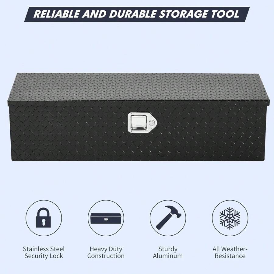 39 Inch Truck Bed Tool Box Heavy Duty Aluminum With Sliding Shelf