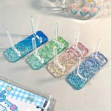 1 giá đỡ màn hình để bàn bằng Acrylic, họa tiết sóng, giá đỡ điện thoại để bàn, Acrylic trong suốt (PMMA), lớp hoàn thiện mờ, hình chữ nhật - Giá đỡ màn hình để bàn đơn & kệ ngoài bề mặt để lưu trữ và trưng bày - Nhiều màu - Xem 1