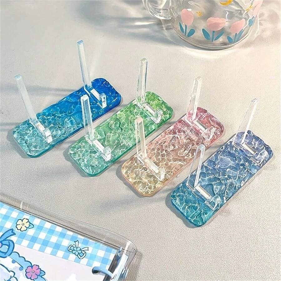 1 giá đỡ màn hình để bàn bằng Acrylic, họa tiết sóng, giá đỡ điện thoại để bàn, Acrylic trong suốt (PMMA), lớp hoàn thiện mờ, hình chữ nhật - Giá đỡ màn hình để bàn đơn & kệ ngoài bề mặt để lưu trữ và trưng bày - Nhiều màu - Xem 1