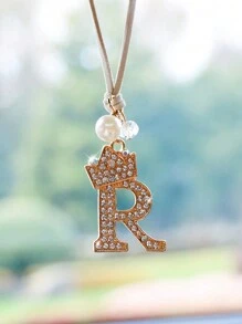 1pc Crown-Shaped Metal Alphabet Car Interior Hanging Decor - one-size - View 12