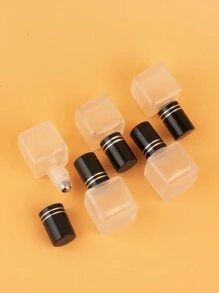 2pcs|3pcs|5pcs|10pcs|20pcs Set Of Square Frosted 6ml Refillable Glass Roll-On Bottles For Cosmetic Water, Portable Mini Essential Oil & Perfume Containers