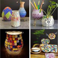 720 Peças/Caixa Azulejos de Mosaico de Vidro - Peças Decorativas Quadradas Premium para Arte Criativa, Pintura, Jóias Artesanais e Projetos DIY