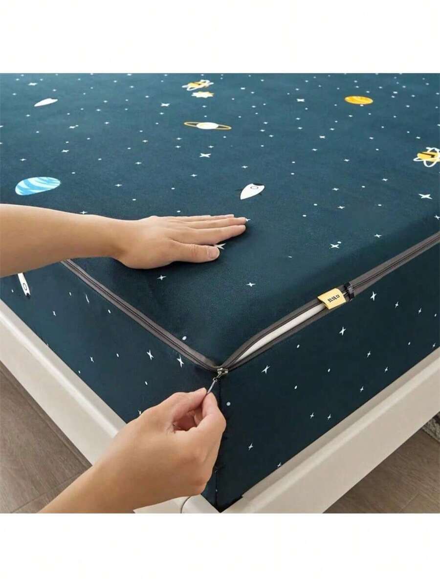 Waterproof Mattress Cover With Zipper Queen Twin Bed Fitted Sheet 6