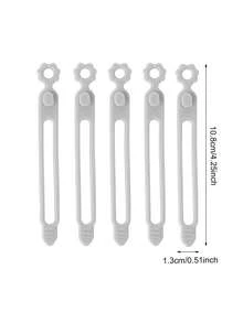 5 Cái/Bộ Kẹp Sắp Xếp Cáp Để Bàn, Kẹp Quấn Dây, Giá Đỡ Cho Cáp Sạc - Xám - Xem 5