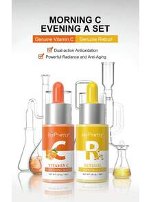 晨C夜A精华原液搭配保湿亮白修复双效熬夜精华套装 - 橘色 - 查看 7