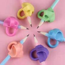 6/12/30pcs Student Pen Grip Writing Assistive Corrector Kit With Soft Rubber Handwritten Correction Tool Three Finger Assisted Pen Grip Device - Multicolor - View 7