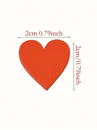 100 قطعة من القلوب الخشبية الحمراء الصغيرة شكل الديكور المركزي للطاولة، هدايا DIY للحفلات، الخطوبة، الزفاف، وديكور عيد الحب