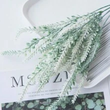 1束人造塑料薰衣草花束，仿真花，适合秋季婚礼花瓶、客厅、卧室、餐厅等家居装饰、节日生日派对用品、户外花园装饰、情人节、毕业礼物、园艺等场合，人造花 - 白色 - 查看 4