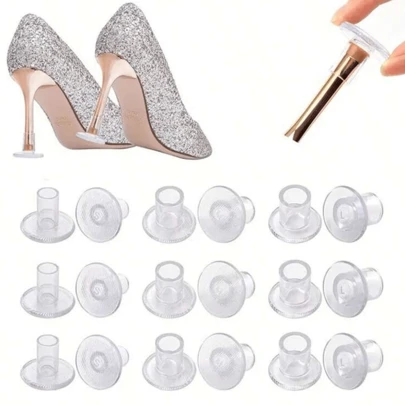 1 Pair Anti-Slip Durable Thin Heel Protectors, Quiet Shoe Covers Suitable For Round Heel & High Heel Shoes