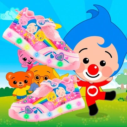 TENIS NIÑA DEPORTIVOS PAYASITO PLINM  MEI LI LUCES LED CASUALES 877-RP