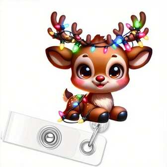 Christmas Retractable Badge Reel, Nurse Badge Reel, Holiday ID Badge Holder With Clip, Suitable For Office, Students, Workers, Doctors, Nurses