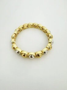 1pc Fashion Punk Stainless Steel Plated Round Bangle Bracelet, Suitable For Men And Women Daily Wear - Spherical Bracelet - View 6