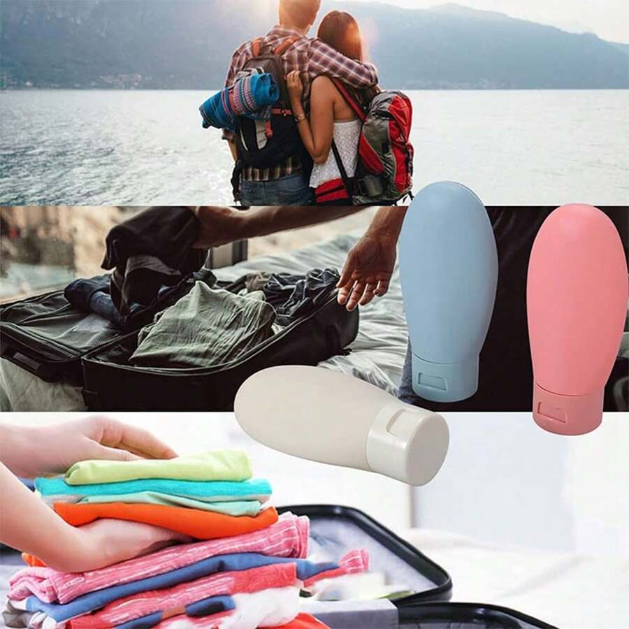 3pcs Silicone Travel Bottles LeakProof Refillable Squeezable