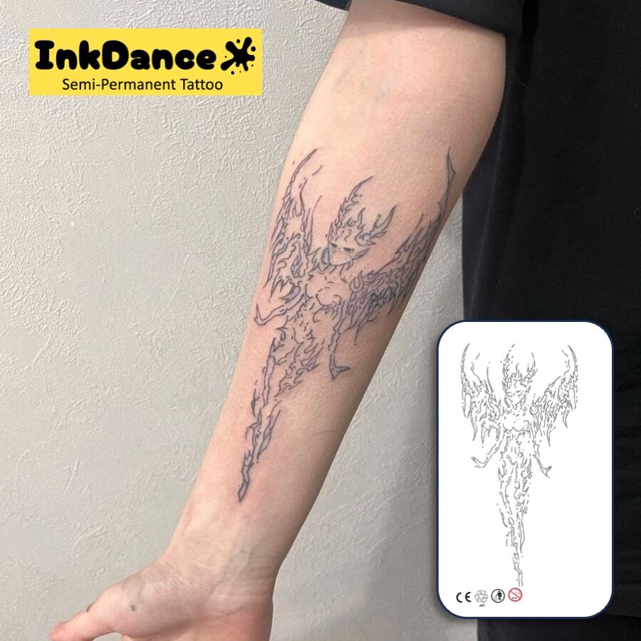 1 kit Tatouages à la technologie révolutionnaire, tatouages semipermanents, ange et démon