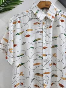 Men's Summer Floral Hawaiian Beach Shirt Short Sleeve Button Viscose Fabric - Multicolor - View 3