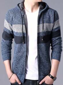 Zipper Jacket With Pocket, Comfortable And Warm Long-Sleeved Jacket, Suitable For Daily Commuting, Street, Outdoor, Travel, Fitness And Casual Wear. - 藍色 - 查看 1