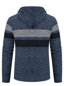 Zipper Jacket With Pocket, Comfortable And Warm Long-Sleeved Jacket, Suitable For Daily Commuting, Street, Outdoor, Travel, Fitness And Casual Wear. - 藍色 - 查看 5