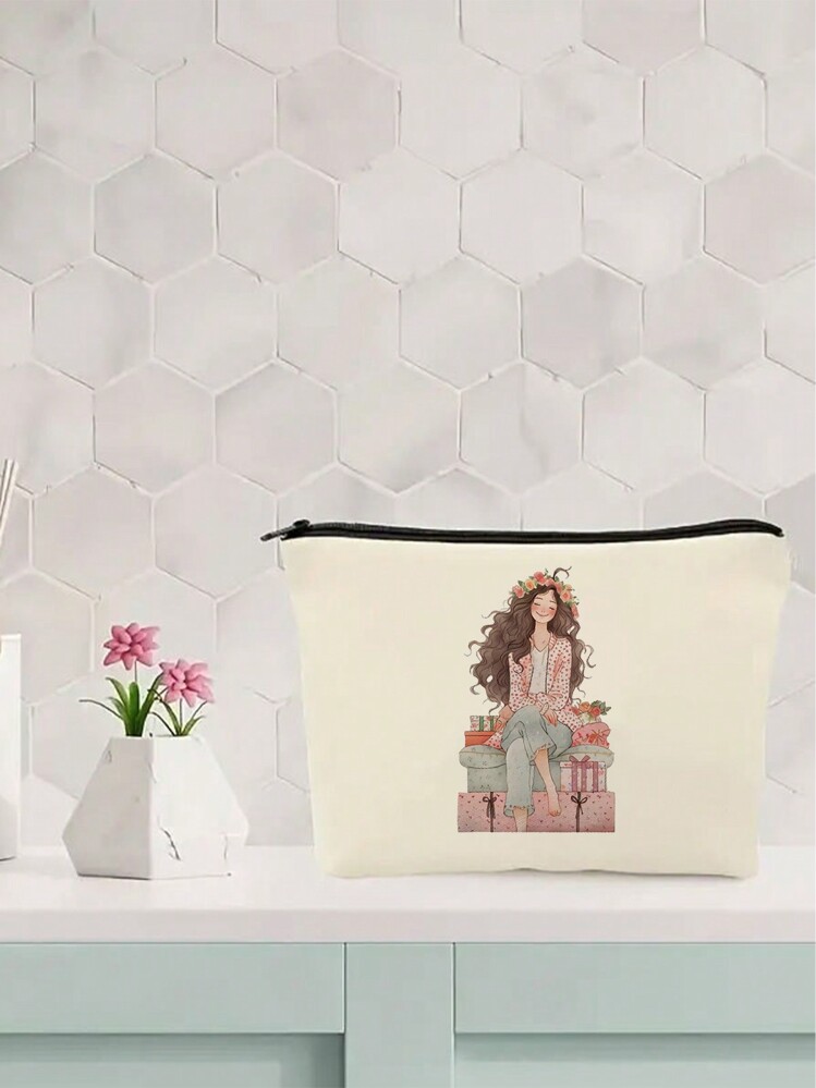 可爱女孩化妆包拉链包，化妆品化妆盒，适合朋友女孩女士生日毕业，波西米亚风，适合假日海滩，浴室收藏，卧室收藏，大容量 - 彩色 - 查看 18